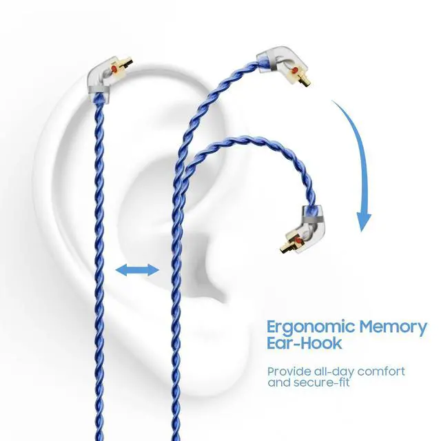 Alt view image 5 of 7 - BASN SC100 Silver Plated Earphone Cable, 1.5m MMCX Detachable Cable for in-Ear Monitors - Designed for BASN Series IEMs Including Bsinger & Bmaster