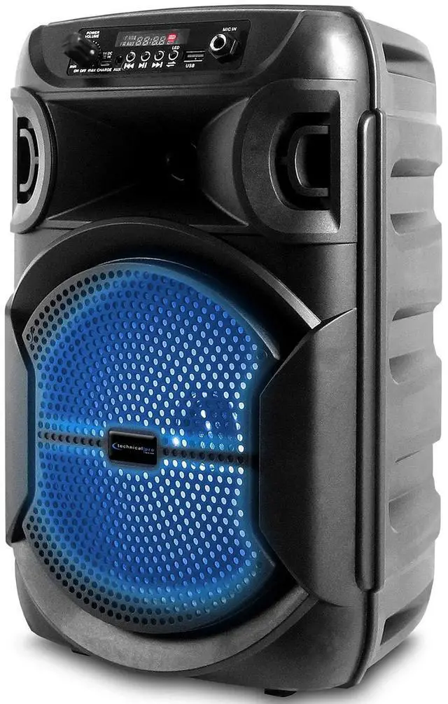 Main image of 8 Inch Portable 800 W Bluetooth Speaker w/Woofer & Tweeter | Festival PA LED Speaker with Bluetooth/USB Card, True Wireless Stereo, 30 Feet BT Range