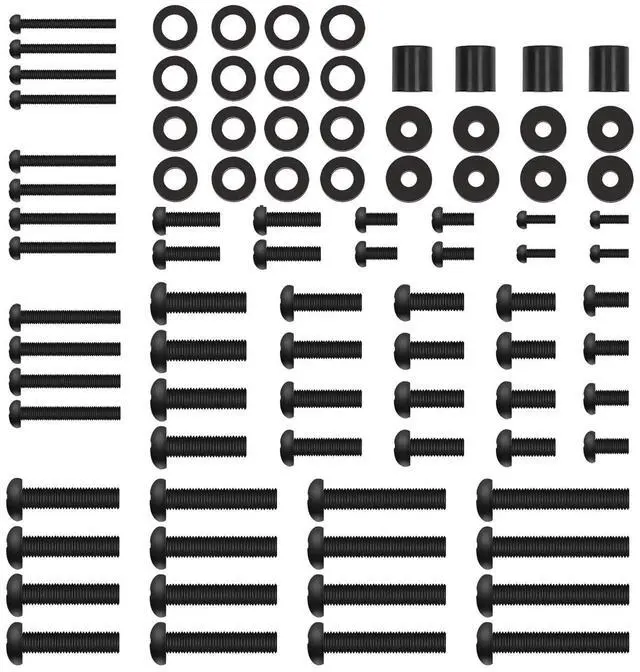 Main image of Universal TV Mounting Hardware Kit Fits Most TVs up to 80 inches, VESA Wall Mount M4, M5, M6, M8 Screws, Spacers and Washers, Works with Most TV/Monitor Mounts, PGUHP2, Black