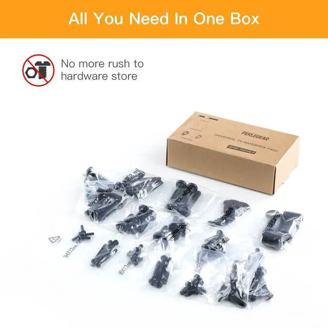 Alt view image 5 of 5 - Universal TV Mounting Hardware Kit Fits Most TVs up to 80 inches, VESA Wall Mount M4, M5, M6, M8 Screws, Spacers and Washers, Works with Most TV/Monitor Mounts, PGUHP2, Black