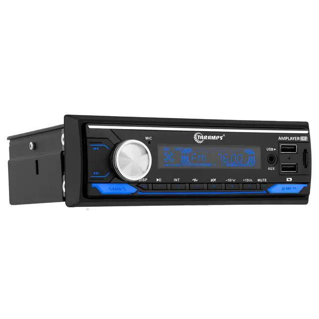Alt view image 3 of 7 - Taramps Amplayer G2 Bluetooth Car Stereo Single DIN Media Receiver with Built-in 400W RMS Amplifier, 4 Channels, USB, SD, FM Radio, Hands-Free Calling, Audio Processor & RGB LED Control