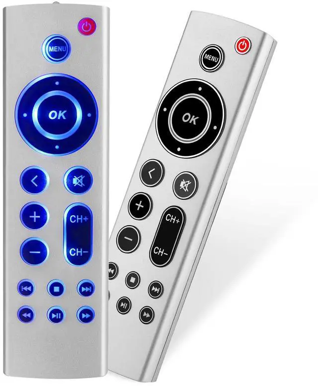 Main image of (Pack of 2) Universal Replacement Remote for Apple TV 4K/ Gen 1 2 3 4/ HD A2843 A2737 A2169 A1842 A1625 A1427 A1469 A1378 A1218, No Voice No Siri with Blue Backlight