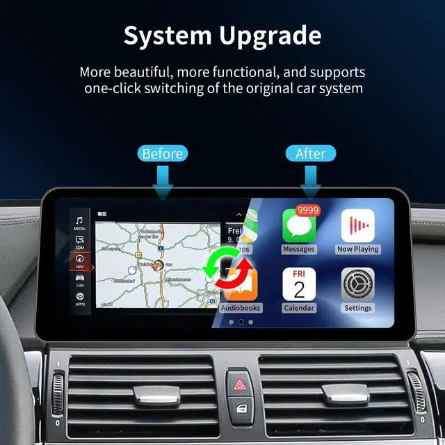 Alt view image 4 of 7 - 12.3Inch Wireless CarPlay/Android Auto Touchscreen for BMW X5/X6 Series E70/E71 (2009-2013) with CIC System, Car Radio Receiver, Bluetooth, Car Stereo