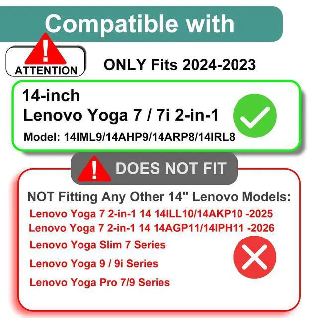 Alt view image 2 of 7 - 3-Pack Designed for 2024-2023 Lenovo Yoga 7 / 7i 14" 2-in-1 Touchscreen Laptop Screen Protector,(14IML9/14AHP9/14ARP8/14IRL8), Anti Glare and Anti Fingerprint (Matte) Shield