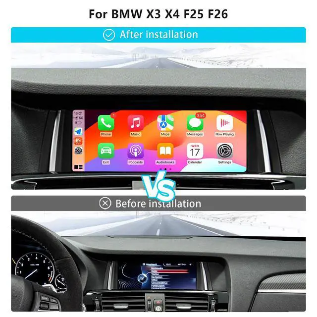Alt view image 3 of 7 - 8.9" CarPlay for BMW X3 X4 F25 2013-2016 NBT Linux Android | Stable Linux,8.9" IPS1920x720 HD, OEM functions retained, auto day/night mode, Wireless CarPlay Android Auto