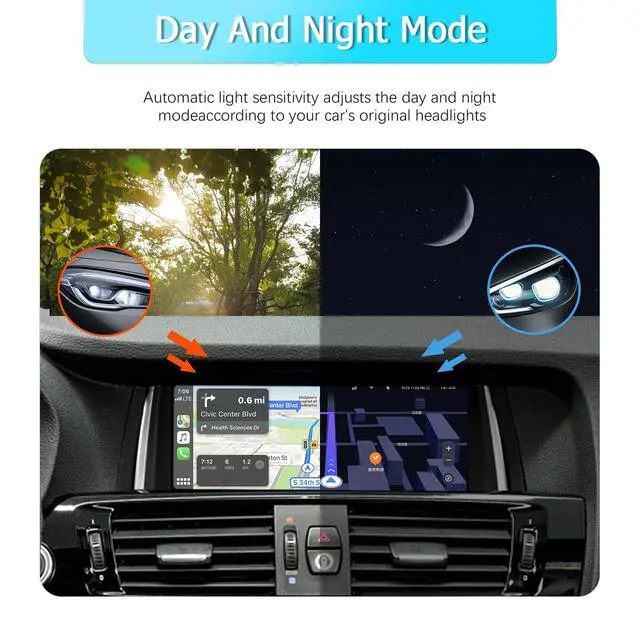 Alt view image 5 of 7 - 8.9" CarPlay for BMW X3 X4 F25 2013-2016 NBT Linux Android | Stable Linux,8.9" IPS1920x720 HD, OEM functions retained, auto day/night mode, Wireless CarPlay Android Auto