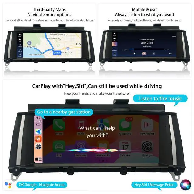 Alt view image 7 of 7 - 8.9" CarPlay for BMW X3 X4 F25 2013-2016 NBT Linux Android | Stable Linux,8.9" IPS1920x720 HD, OEM functions retained, auto day/night mode, Wireless CarPlay Android Auto