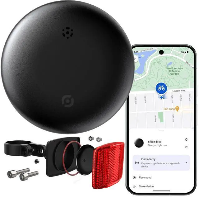 Main image of Bike Tracker for Android, Android Airtag Compatible with Google Find My Device App, Replaceable Battery Item Finder, Tracker Tag for Keys, Suitcase, Backpack, Wallet, Luggage (for Bike)