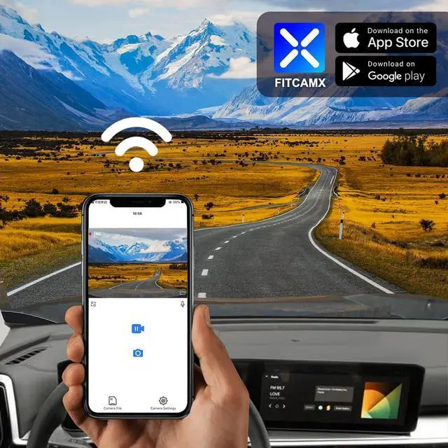 Alt view image 6 of 7 - Front 4K+Rear 1080P Dash Cam Adapts for Kia Sorento 2024 2025 & Sorento Hybrid (Part No#R5100), OEM Look, Dual HD Video, WiFi & APP, Loop Recording, G-Sensor, Easy to Use, 128GB Card