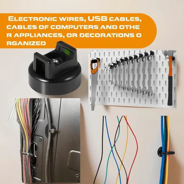 Alt view image 5 of 6 - Heavy-Duty Magnetic Zip Tie Mounts,10Pcs Multipurpose Cable Holder with Nylon Cable Ties (50 Pieces) for Efficient Wire Management