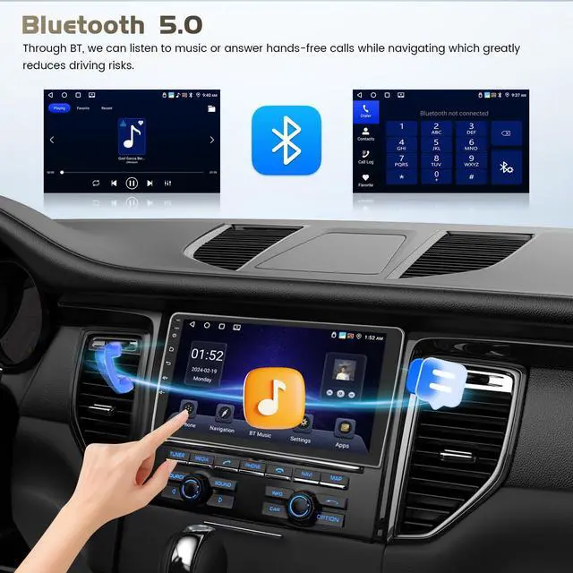 Alt view image 5 of 7 - 4+64G 9 inch Car Radio for Toyota Yaris Vios 2007-2013 Car Stereo | 1280*720 Touch Screen for Yaris with Wireless Carplay, DSP, FM/RDS, 32EQ, Bluetooth5.0, GPS, 5GHz WiFi, Backup Camera