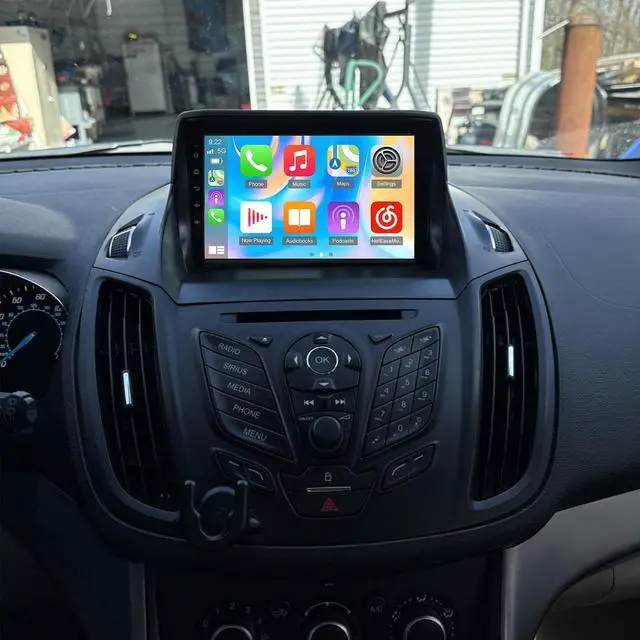 Main image of Car Radio Stereo Fit for Ford Escape 2013 2014 2015 2016 2017 2018 2019, 9" Touch Screen Car Radio Receiver with Carplay Android Auto w/WiFi GPS Navigation Bluetooth FM SWC Backup Camera - 2+32G