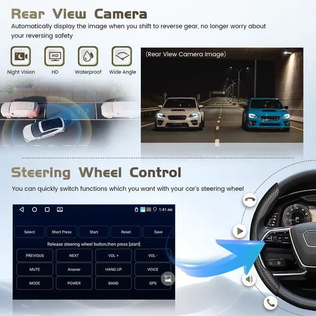 Alt view image 7 of 7 - 4+64G 9 inch Car Radio for Toyota Yaris Vios 2007-2013 Car Stereo | 1280*720 Touch Screen for Yaris with Wireless Carplay, DSP, FM/RDS, 32EQ, Bluetooth5.0, GPS, 5GHz WiFi, Backup Camera