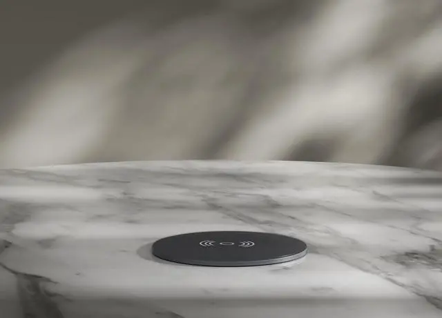Alt view image 4 of 4 - Pop up Outlet,4-inch Hole,4-AC,PD20W USB-C,6ft Cord,Grey | Fast Charging,15W Wireless Charging,Easy Install,Desktop Recessed Grommet Power Outlet for Kitchen Island Countertop