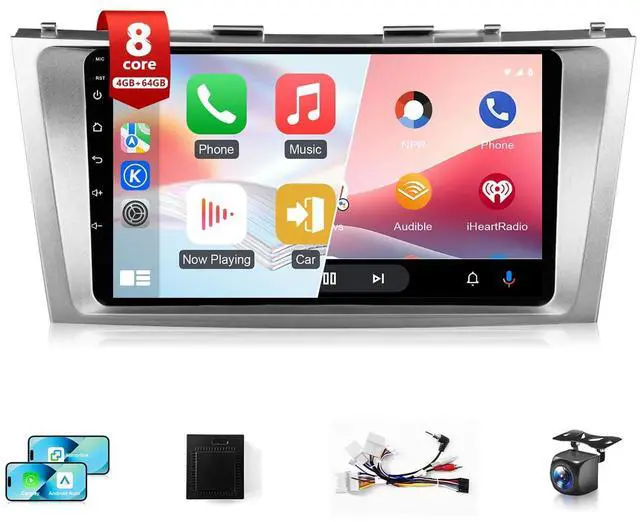 Main image of 8Core 4G + 64G Android Stereo for Toyota Camry 2006 to 2011 Car Radio Apple CarPlay Android Auto, 9IN IPS Touch Screen for Camry Head Unit GPS Navi BT 5G WiFi FM RDS DSP HiFi SWC Camera CANBUS