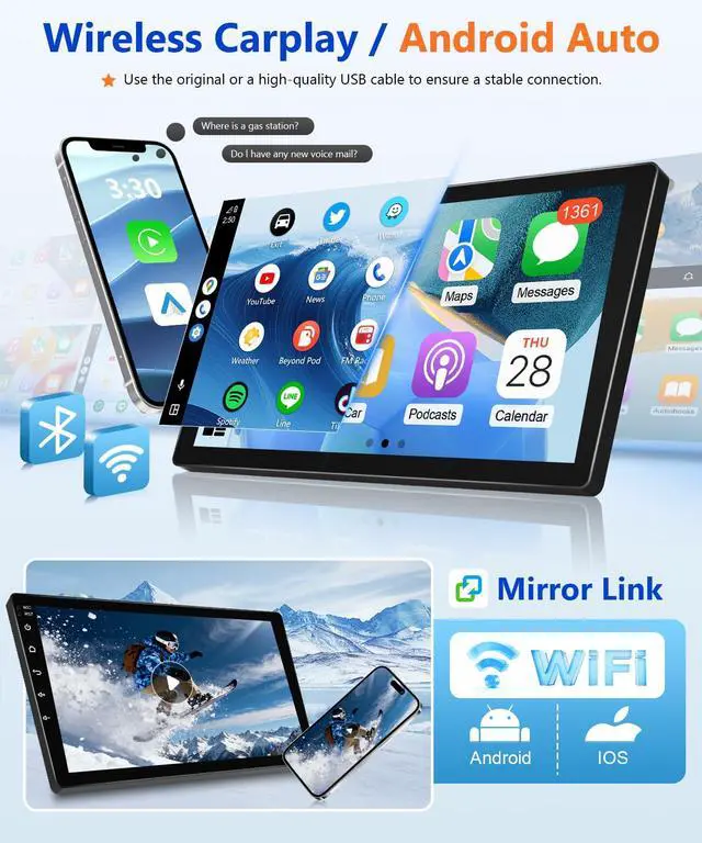 Alt view image 3 of 7 - 8Core 4G + 64G Android Stereo for Toyota Camry 2006 to 2011 Car Radio Apple CarPlay Android Auto, 9IN IPS Touch Screen for Camry Head Unit GPS Navi BT 5G WiFi FM RDS DSP HiFi SWC Camera CANBUS