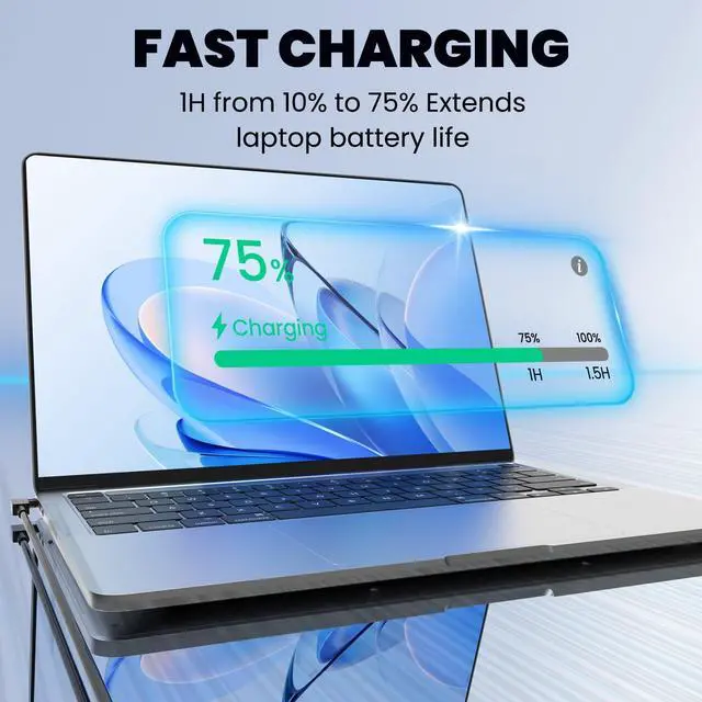 Alt view image 3 of 7 - 65W Laptop Charger Compatible with Acer ChromeBook 11 13 14 15 R11 N15Q8 N15Q9 N15Q10 CB3 CB5 C720 C720P C731 C738T C740 C810 C730E CB5-571 ADP-45FE F AC Adapter 19V 3.42A