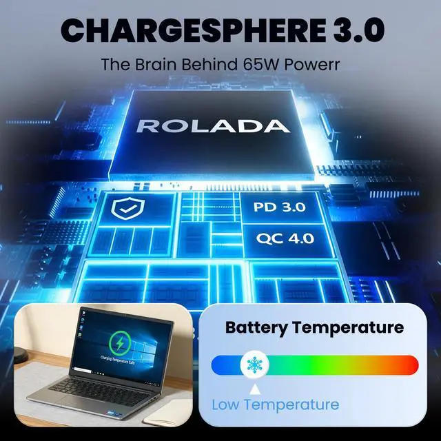 Alt view image 4 of 7 - 65W Laptop Charger Compatible with Acer ChromeBook 11 13 14 15 R11 N15Q8 N15Q9 N15Q10 CB3 CB5 C720 C720P C731 C738T C740 C810 C730E CB5-571 ADP-45FE F AC Adapter 19V 3.42A