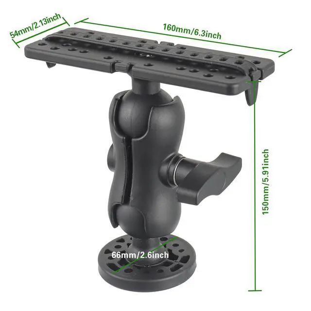 Alt view image 2 of 7 - Fish Finder Mount Base, Universal 360° Rotation Ball-Mount Fish Finder Bracket, Nylon & Stainless Steel Electronic Fish Finder Holder for Marine Boat Kayak Pontoon Canoe