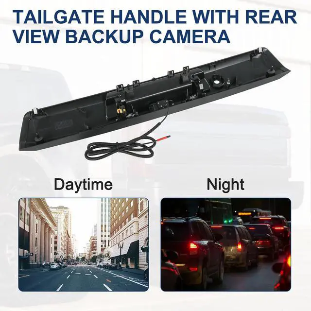 Alt view image 4 of 7 - Tailgate Handle with Backup Camera Compatible with F250 Super Duty 2017-22 | Compatible with Ford F350 F450 Super Duty 2017-2022 Replaces# HC3Z-9943400-NA HC3Z-9943400-NB (Textured Black)