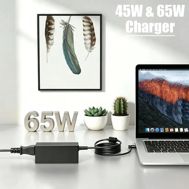 Alt view image 2 of 6 - 65W 45W Power Cord Fit for HP Laptop Charger Blue Tip 741727-001 721092-001 | for Pavilion X360 11 13 15 17 Stream 14 13 Computer Charging Cord HSTNN-DA40 719309-001, 19.5V 2.31A 3.33A