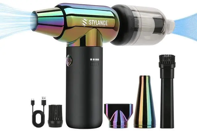 Main image of Compressed Air Duster - Barber Blower, Electric Duster, 3 Gear Mini Portable Jet Dry Air Blower, for PC, Office,Salon, Fan, Laptop, Keyboard, Car (Green)