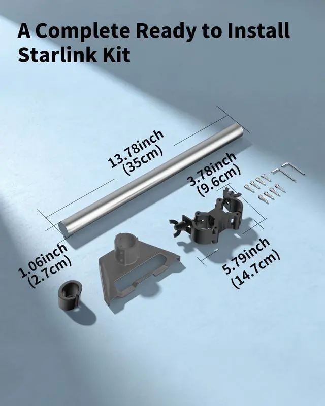 Alt view image 3 of 7 - Starlink Mini Mount, Aluminum Pole Mount for Starlink Mini Standard Dish | Horizontal/Vertical Mounting | Adjustable Angles | For 0.78-2.16IN Diameter Poles | For RV, Camper, Yacht, Roof Rack Etc