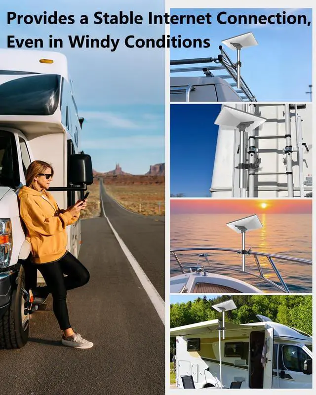 Alt view image 7 of 7 - Starlink Mini Mount, Aluminum Pole Mount for Starlink Mini Standard Dish | Horizontal/Vertical Mounting | Adjustable Angles | For 0.78-2.16IN Diameter Poles | For RV, Camper, Yacht, Roof Rack Etc