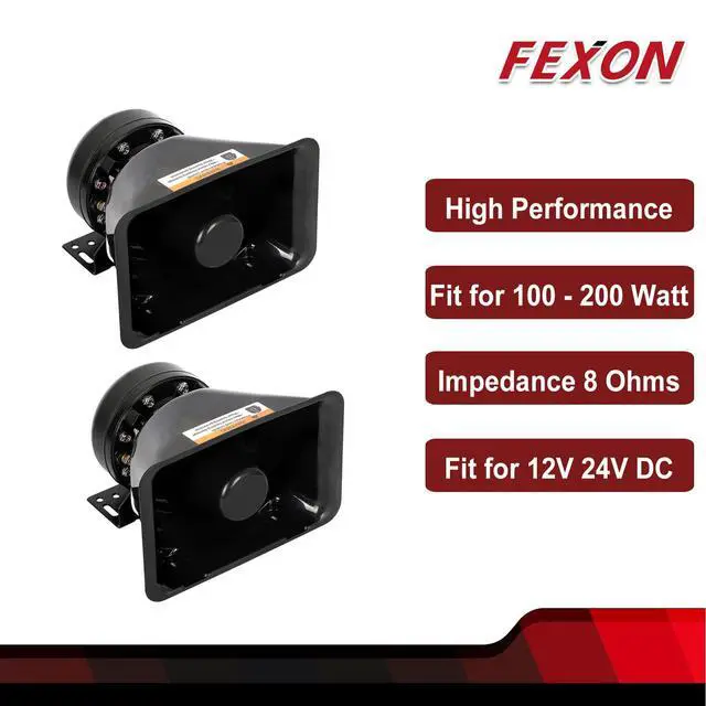 Alt view image 2 of 7 - High Performance Siren Speaker | Compatible with Any 100-200 Watt Siren 100W 200W(2 pcs)