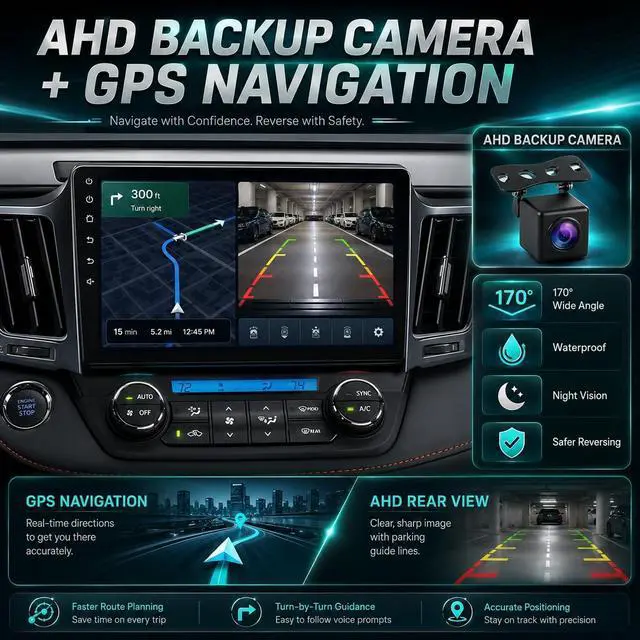 Alt view image 3 of 7 - for Toyota RAV4 2013-2018 10.2 (Online Upgrade OTA System) IPS Android Car Radio, 8core+64G, Wireless CarPlay/Android Auto, 5G WiFi, GPS Navigation, Bluetooth, Backup Camera, Mirror Link