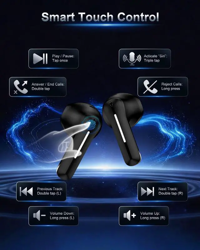 Alt view image 2 of 7 - Galaxy S26 Buds, Wireless Earbuds for Samsung Galaxy S26 Ultra S25 Edge S24 | Bluetooth 5.4 Cordless Headphones with Microphone Earphones Noise Cancelling in Ear Pods Android Air Pods for S26+ A17 A16