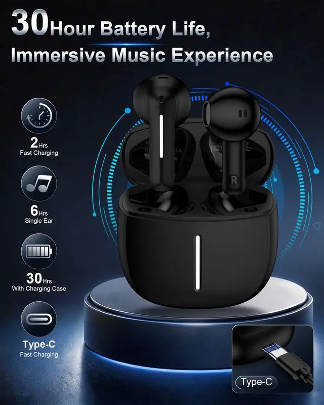 Alt view image 5 of 7 - Galaxy S26 Buds, Wireless Earbuds for Samsung Galaxy S26 Ultra S25 Edge S24 | Bluetooth 5.4 Cordless Headphones with Microphone Earphones Noise Cancelling in Ear Pods Android Air Pods for S26+ A17 A16