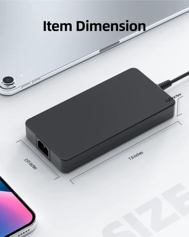 Alt view image 5 of 7 - 230W AC Charger Fit for Lenovo ThinkStation P3 P340 P350 P360 Ultra Tiny Workstation, ThinkCentre M90q M80q Gen 2 3 4 Tiny Desktop Power Supply Adapter Cord, (UL Safety Certified)