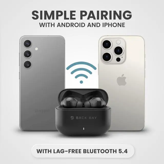 Alt view image 7 of 7 - True Wireless Earbuds Noise Cancelling Earbuds, Premium ANC | Deep Noise Cancelling Earpods, Bluetooth 5.4 Ear Buds, iPhone and Android Active Earphones with ANC Sound Blocking
