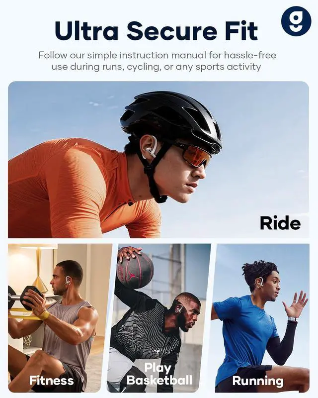 Alt view image 5 of 6 - Titanium Alloy Ear Hooks for AirPods Pro 3/2/1, AirPods 4/3, White | Anti-Slip Sport Grip Accessories Compatible with AirPods, Added Anti-Lost Lanyard for Comfortable Secure Fit During Sports