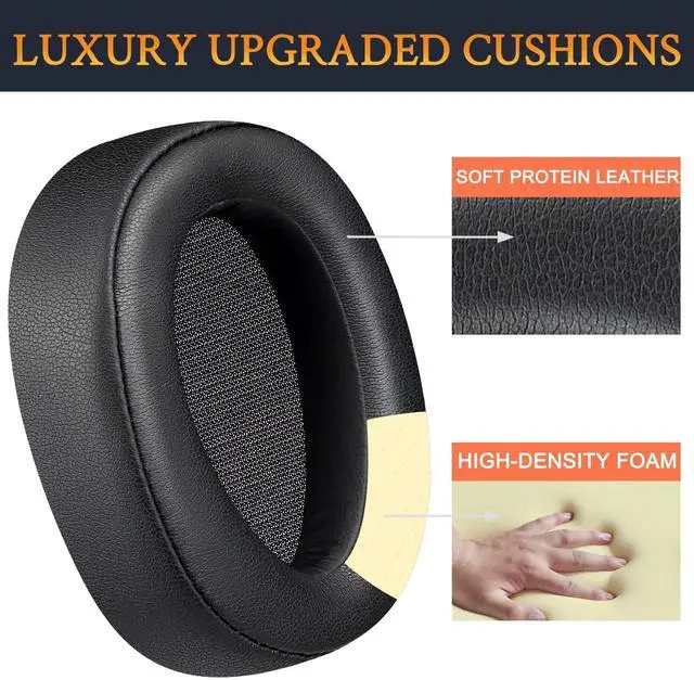 Alt view image 5 of 7 - Earpads for Sony WH-H900N (h.Ear on 2) & MDR 100ABN (h.Ear on) Noise Canceling Over-Ear Headphones, Ear Pads with Noise Isolation Foam - Black