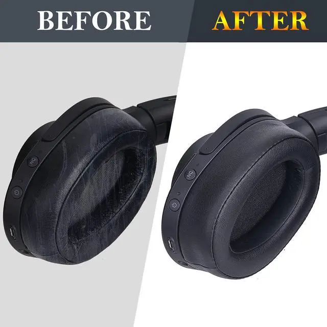 Alt view image 6 of 7 - Earpads for Sony WH-H900N (h.Ear on 2) & MDR 100ABN (h.Ear on) Noise Canceling Over-Ear Headphones, Ear Pads with Noise Isolation Foam - Black