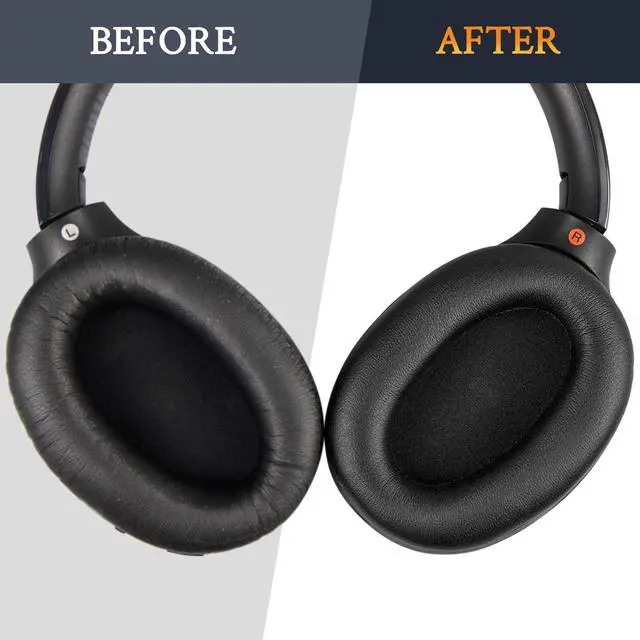 Alt view image 4 of 7 - Replacement Earpads for Sony WH-1000XM2 & MDR-1000X Headphones, Noise Isolation Foam, Added Thickness (Black)