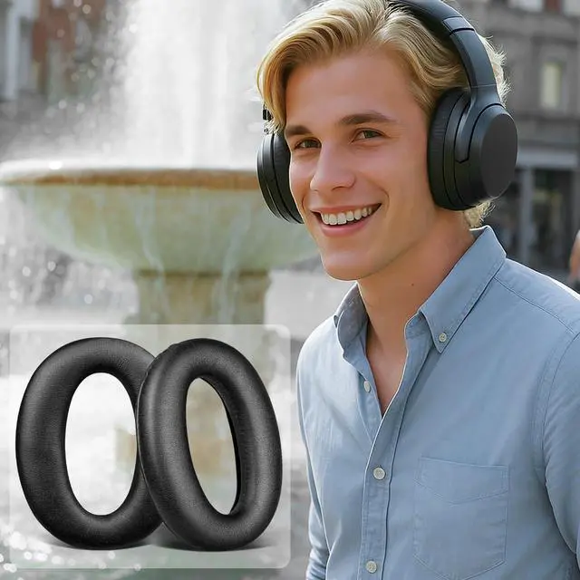 Alt view image 6 of 7 - Replacement Earpads for Sony WH-1000XM2 & MDR-1000X Headphones, Noise Isolation Foam, Added Thickness (Black)