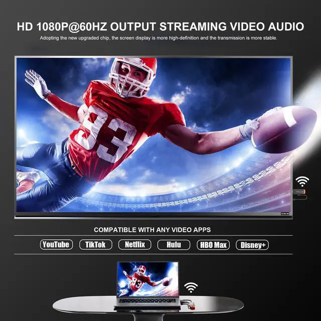 Alt view image 7 of 7 - Wireless HDMI Transmitter and Receiver 196FT/60M 4K Decode | 4K Input 1080P Output, 8TXs to 1RX One-Click, Zero Lag, Plug & Play, 5G for TV, PC, Laptop & Projector
