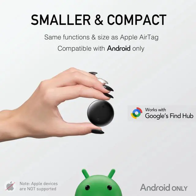 Alt view image 2 of 6 - Android Air Tracker Tag 2 Pack: Smart Tracker(2026), Works with Google's Find Hub/Find My Device App (Android Only), Tracker Tag Locator for Keys, Luggage, Satchel, Backpack etc