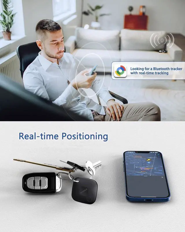 Alt view image 4 of 7 - Real-time Positioning Tracker Tag(Only for Android, Not for iOS), Key Finder, Itme Tracker Work with Google Find Hub, Tracker for Key, Luggage, Backpack etc, 4 Pack Black