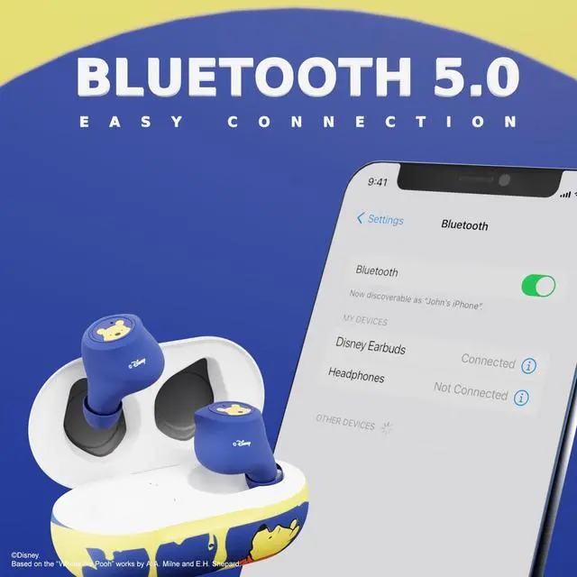 Alt view image 5 of 7 - Disney Winnie The Pooh Bluetooth Earbuds w/Charging Case- Wireless Headphones w/Built-in Mic+ Up to 30 Hrs Playtime- Winnie The Pooh Gifts for Women, Men, All Fans of Winnie The Pooh Stuff
