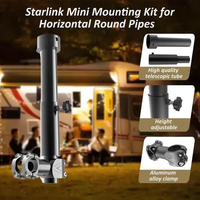 Alt view image 5 of 7 - Starlink Mini RV Ladder Mount - RV, Camper, Yacht, Pole, Railing Clamp for Roof/Rack (0.8-1.1" Dia)