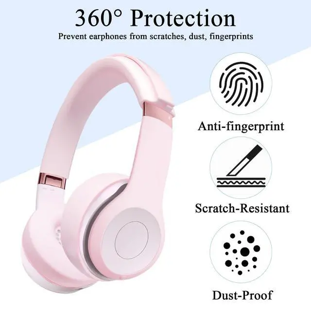 Alt view image 3 of 7 - 3 in 1 Solo 4 Silicone Case Cover Set for Beats Solo 4 Headphone | Anti-Scratch Ear Pad Cover/Shell Cover/Headband Cover,Solo4 Soft Silicone Protector,Washable Accessories(Pink)
