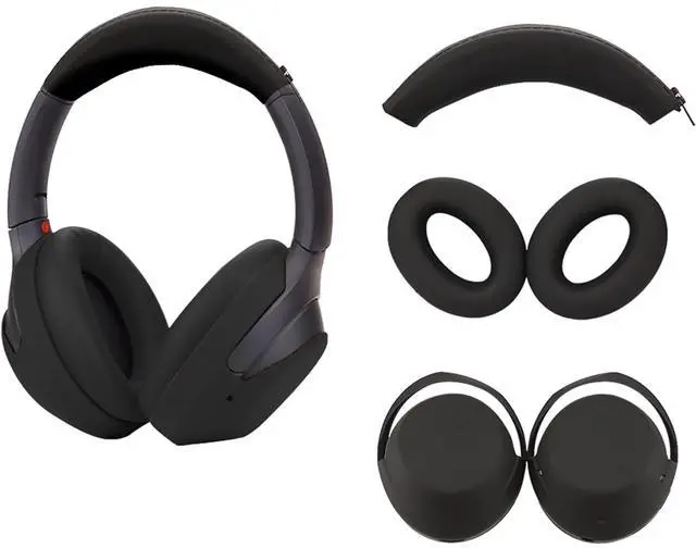 Main image of XM4 Sweat Covers Accessories for Sony WH-1000XM4 - Black | Soft Silicone Case, 3-in-1 Headphone Covers with Ear Cover & Headband Cover & Shell Protector, Sweatproof & Washable