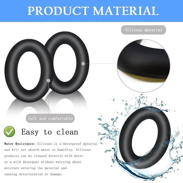 Alt view image 3 of 7 - XM4 Sweat Covers Accessories for Sony WH-1000XM4 - Black | Soft Silicone Case, 3-in-1 Headphone Covers with Ear Cover & Headband Cover & Shell Protector, Sweatproof & Washable