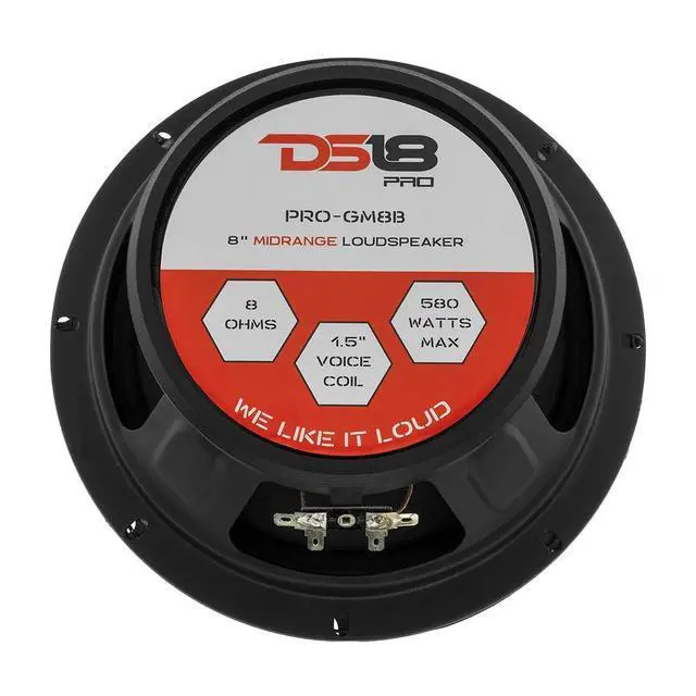 Alt view image 5 of 7 - 2X PRO-GM8B Loudspeaker - 8", Midrange, Red Aluminum Bullet, 580W Max, 190W RMS, 8 Ohms - Premium Quality Audio Door Speakers for Car or Truck Stereo Sound System (2 Speakers)