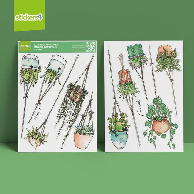 Alt view image 3 of 7 - 10 x Hanging Plant Laptop Stickers for Women | Cute Laptop Decals | Original Design Plant Stickers for Laptop | Easy Peel and Stick | Removable | Also Perfect for Water Bottles | Journals