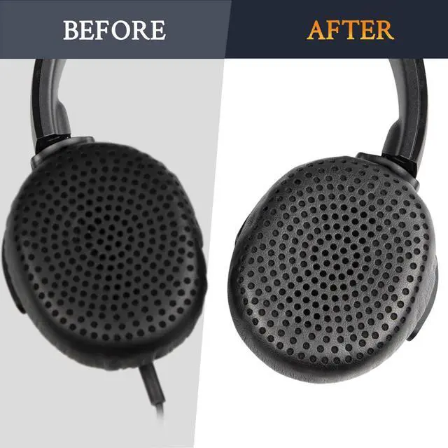 Alt view image 4 of 7 - Earpads Replacement for Skullcandy Riff, Riff2 Wired/Wireless On-Ear Headphones, Ear Pads Cushions with Softer Leather, Noise Isolation Foam (Black)